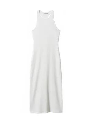 Mango Textured Dress with Opening Back Slit Lia Off White NWT Size 6 / Medium thumbnail 5