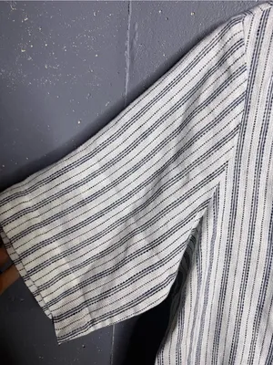 FAHERTY Paradise Point Stripe Linen Shirtdress. Size Medium. NWOT thumbnail 6
