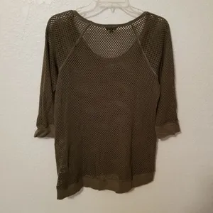 Express mesh blouse Large green Army thumbnail 2