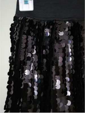 Pink Rose Black Sequin Skater‎ Skirt thumbnail 3