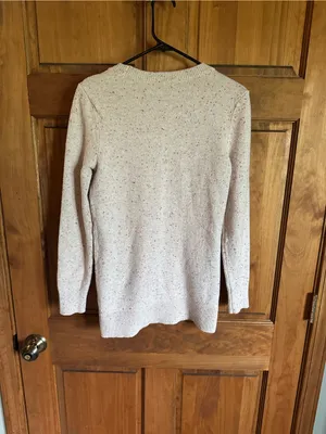 LOFT Cream Speckled Crewneck Sweater thumbnail 7