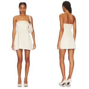 WeWoreWhat Strapless Peplum Mini Dress in Ecru Size 4 thumbnail 2