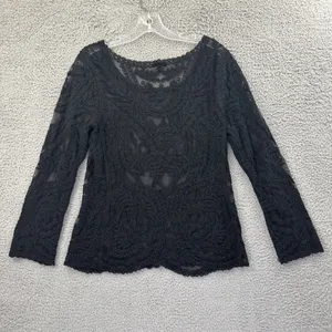 Y2K Express Sheer Crochet Lace Top Whimsigoth Witchy Fairy Grunge Women's Medium thumbnail 2