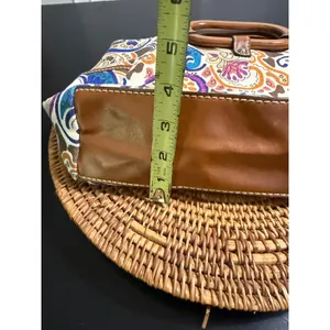 Relic Paisley Canvas Satchel Handbag Multi-Color‎ Wooden Handle Boho Bag thumbnail 4