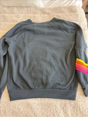 Aviator nation charcoal and neon bolt crewneck medium thumbnail 4