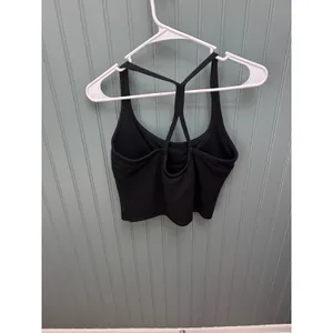 Victoria's Secret PINK Black Rhinestone Logo Strappy Crop Top Bra‎ Large y2k thumbnail 5