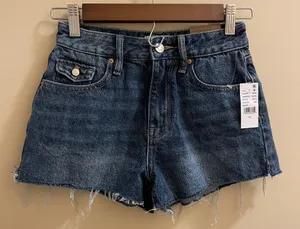 Pacsun High Rise Festival Pacific Sunwear Denim Shorts Cut Off Sz 23 NEW NWT thumbnail 1