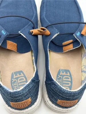 Hey Dude WENDY WASHED Navy Canvas Slip-On Loafers Size 10 thumbnail 9