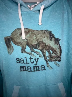 Live And Tell Salty Mama Horse Western Graphic Long Sleeve Hoodie thumbnail 3