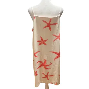 Melly M Starfish Print Shift Dress Large White‎ Coral Excellent Nautical thumbnail 3