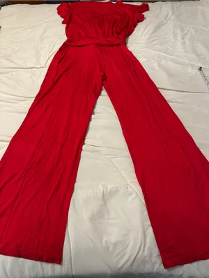Fraiche by J Red Wrap-Front Wide-Leg Jumpsuit - NWT - Size M thumbnail 5