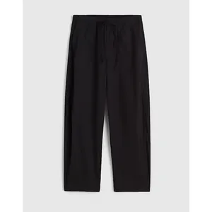 Madewell Pull-On Barrel-Leg Utility Pants in Poplin Cotton Black Wide Leg XL NWT thumbnail 5