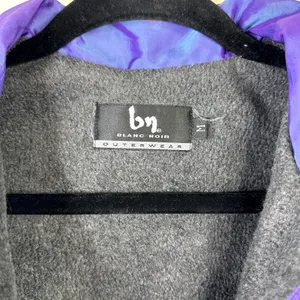 Blanc Noir BN Iridescent Purple Y2K Fleece Sleeveless Collar Swish Vest Medium thumbnail 6