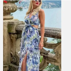 NWOT Zara Printed Metallic Thread Dress Cut Out SZ-XL thumbnail 3
