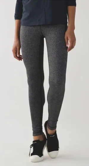 Lululemon Wunder Under Pant III Heathered Herringbone Heathered Black Size 6 thumbnail 1
