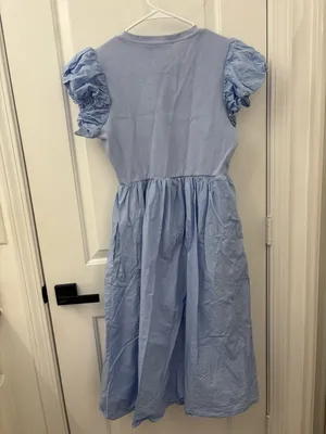English factory puff sleeve mixed media midi dress thumbnail 10