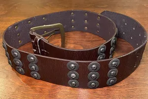Free People Vintage Brown Wide Studded Belt thumbnail 1