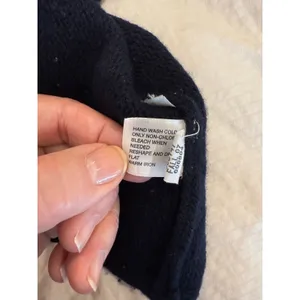 Gap Poncho Sweater Womens M/L Navy Blue Knit Lambswool Cowl Neck Winter Pockets thumbnail 10