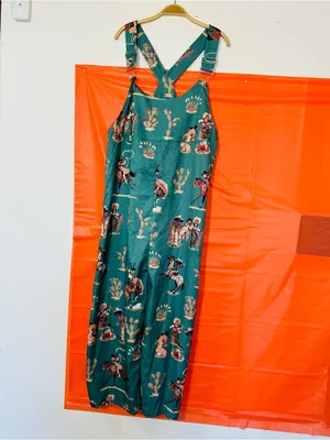 Teal Western Print Wide-Leg Jumpsuit thumbnail 3