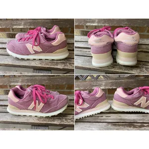 Size 9 B New Balance 515 Pink Cotton Canvas Sneakers Shoes Women's thumbnail 3