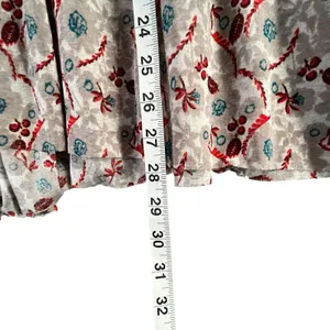 Free People Isabelle Tunic Top Womens XS Red Gray Floral Oversized Boho Feminine thumbnail 11