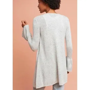 Anthropologie‎ Moth Lyra Bell Sleeve Waterfall Cardigan Medium Gray Boho NWT thumbnail 3