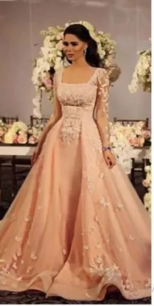 Pink Ball Gown/Prom Dress With Train thumbnail 1