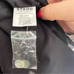 NEW NWT STAUD Jada Embellished Cutout Linen Maxi Dress In Black thumbnail 14