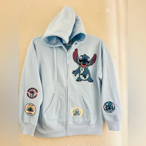 Disney Stitch Women’s Blue Full Zip Character Sweatshirt Hoodie medium size thumbnail 8