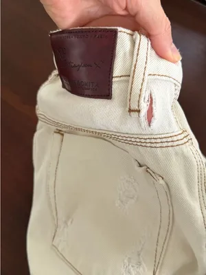 One X Oneteaspoon High Waist Bonita Denim Cut-off Shorts in Cream - Size 26 thumbnail 7