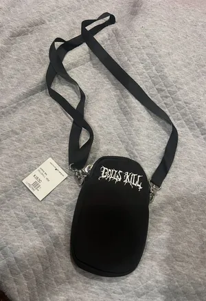 Dolls Kill Black Mini Crossbody Phone Pouch thumbnail 1