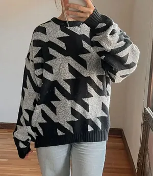 Vintage Adam Sloane Houndstooth Sweater Size XL thumbnail 1