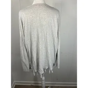 Lilly Pulitzer Martine Sweater Women's Light Gray Tassel Hem Long Sleeve Size M thumbnail 4