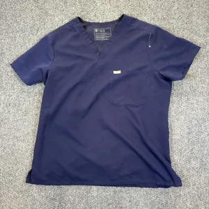 Figs Top Womens L Blue Catarina One Pocket Scrub Medical‎ Nurse Shirt thumbnail 1