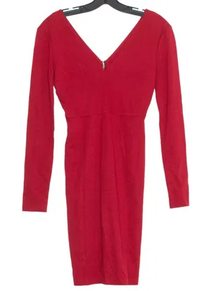 NWOT Alice + Olivia Dress Fiona Minimalist Classic Cocktail Bodycon Boho Red 2 thumbnail 1