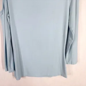 Cache Small Top Knit‎ Light Baby Blue Rhinestones Cut Out Cold Shoulder Y2K 1348 thumbnail 7
