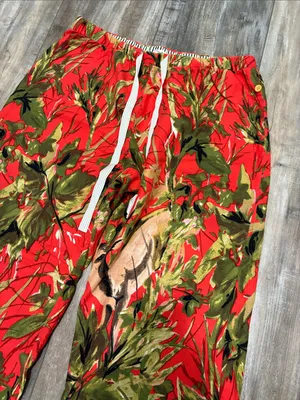 ANTHROPOLOGIE Lilka Doting Deer Red Flannel Sleep Pants Medium thumbnail 5