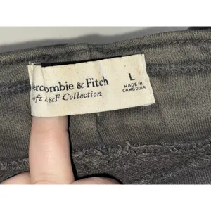 Abercrombie & Fitch Soft AF Black Cotton Fleece Sweat Athletic Shorts Size Large thumbnail 3