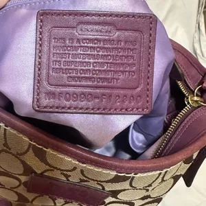 Coach Signature Monogram Canvas and Leather Hobo Shoulder Crossbody bag thumbnail 12