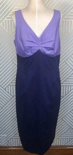 Boden Colorblock Purple Empire Sleeveless Dress‎ thumbnail 1