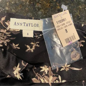 Floral Maxi Skirt in Black Beige Size 8 NWT Vintage thumbnail 9