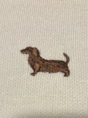 NWT Calligraphie Dachshund Embroidered Puff Sleeve Sweater Top Size Large thumbnail 3