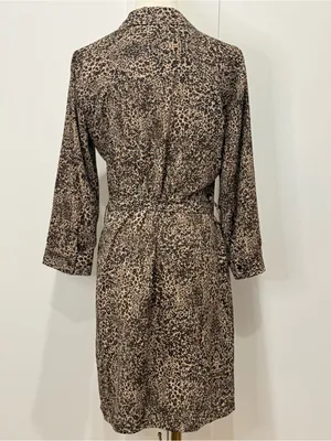 1. State Leopard Print Shirtdress Small 3/4 Sleeve Belt Fall City Chic Maximal thumbnail 5