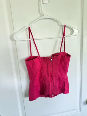 Reformation Overland Linen Tank in Pink thumbnail 6