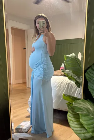 Blue maxi maternity dress Size M thumbnail 2
