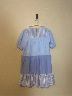 English Factory Light Blue and White Striped Mini Dress Size‎ Medium thumbnail 5