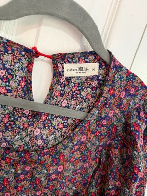 Natural Life Ditsy Floral Mini Dress Size Medium thumbnail 2