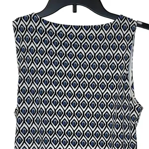 White House Black Market Women's Top Geometric Ruched Sleeveless Keyhole‎ Small thumbnail 7
