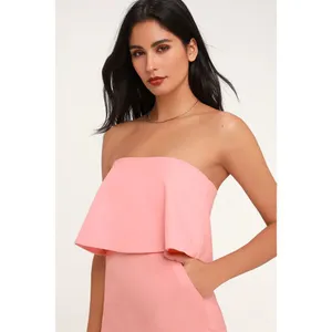 Lulu’s Lots of Love Light Pink Strapless Midi strapless flounce Dress thumbnail 3