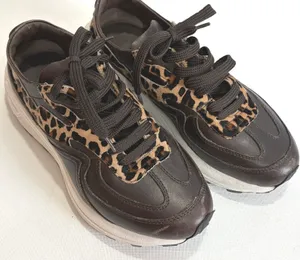 BOEMOS Leather Leopard Sneakers Vibram Sole‎ Made in Italy Womens 37 Pony Hair thumbnail 1